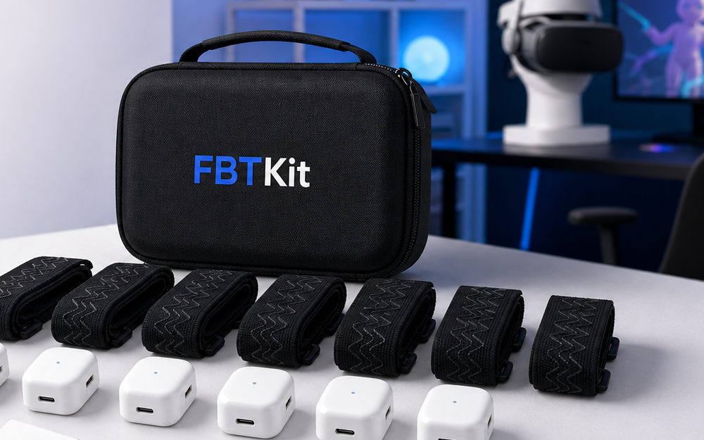 FBTKit full body tracking kit in a VR creator setup